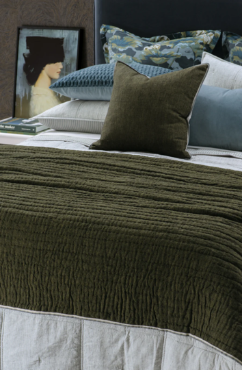 Bianca Lorenne - Appetto Deep Moss Coverlet - (Cushion Sold Separately)